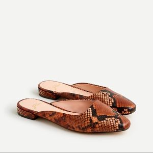 J.Crew Carolyn Mule Flats Snake-Embossed Leather